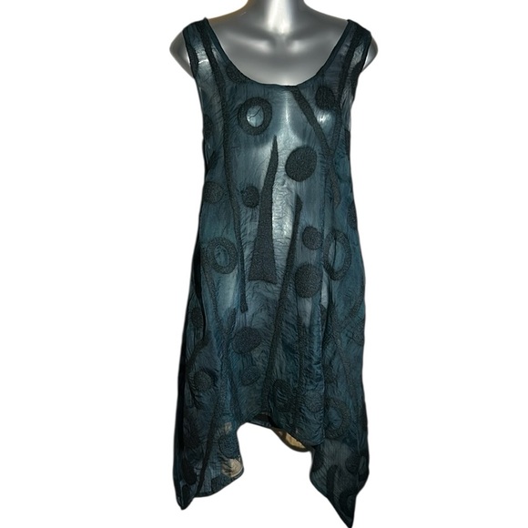 Miriam Carter Feltmaker Sheer Felted Tunic Top in Deep Blue Wearable Art - Picture 1 of 7